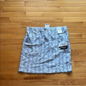 Ash Linen Blue and White Mini Skirt